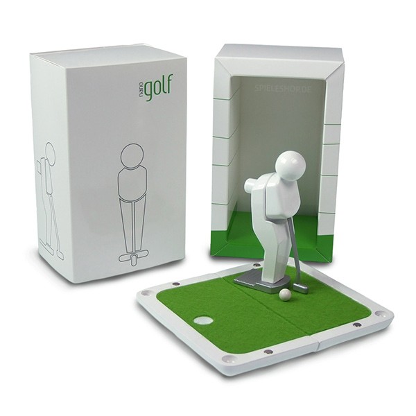 nano-pocket-green white - Weißer hochglanz Design-Golfer