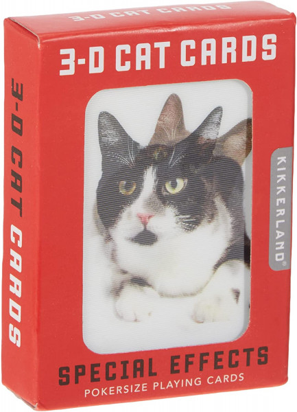 3D-Katzen-Spielkarten von Kikkerland